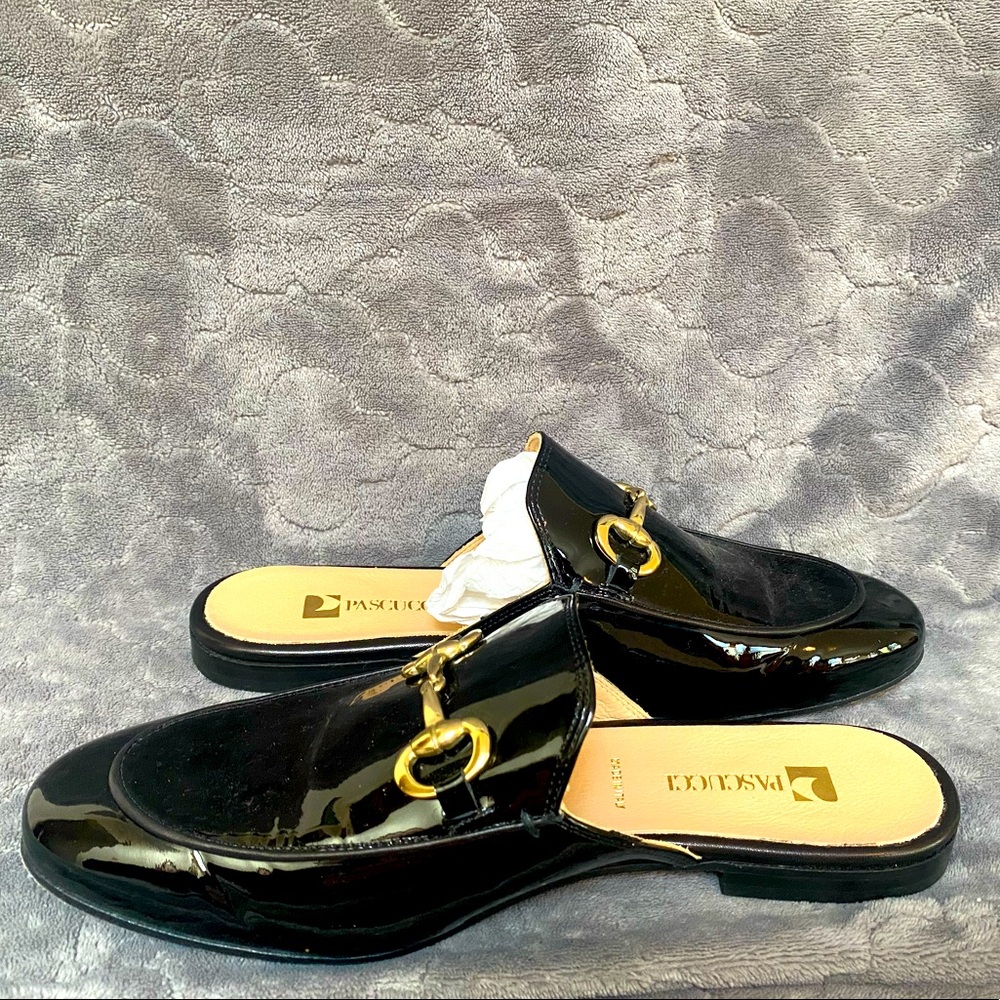Pascucci 784 Slip-On Mule Patent Leather Shoe EU 39 1/2